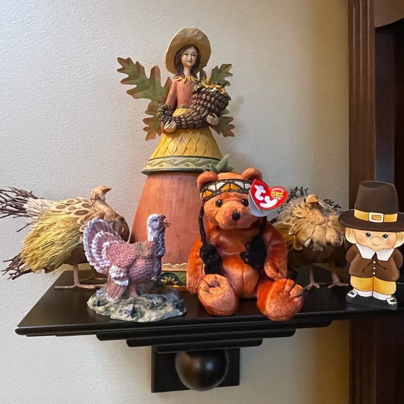 THANKSGIVING TURKEY FIGURE FIGURINE RESIN COLORFUL DECORATION 4” Vintage - Picture 5 of 14